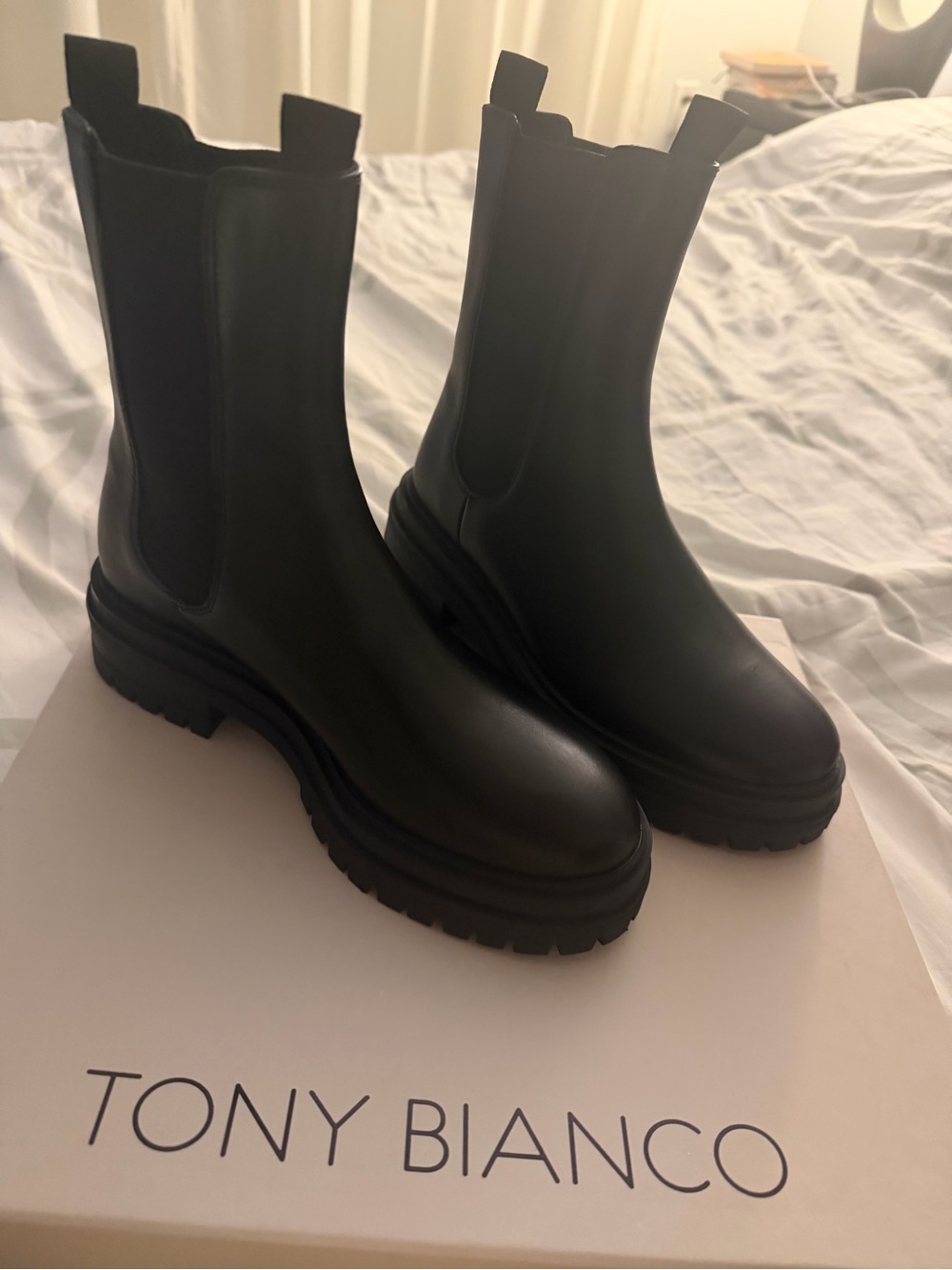 Tony Bianco Black Platform Chelsea Booties